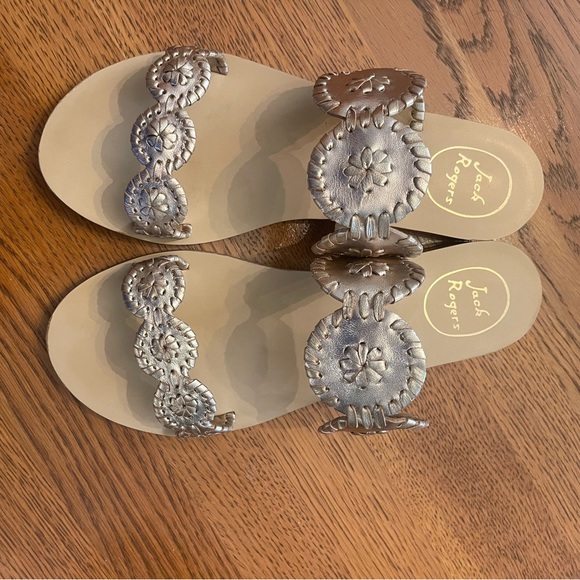 Jack Rogers Lauren 2 Strap Sandal in Platinum - Picture 2 of 8